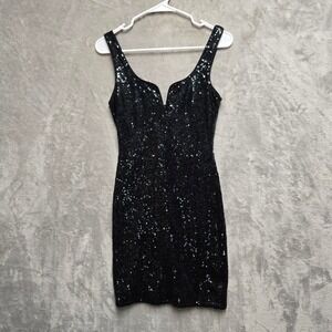 Black Sequin Mini Dress